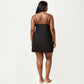 Plus Size V Neck Slip Nightgown Contrast Trim Spaghetti Strap Soft Satin Sleep Dress Short Chemise