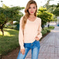 Textured Knit Sweater with Pom Pom Detailing Balloon Sleeves
