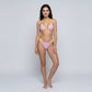 2 Piece Polka Dot Triangle Bikini Set with Contrast Trim