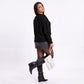Plus Size Geometric Textured Crewneck Sweater