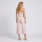 Foldover Waistband Cropped Wide-Leg Trousers