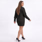 Plus Size Floral Collared Sweater Dress