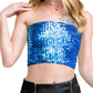 Strapless Glitter Sequin Sparkle Bandeau