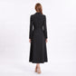 Long Sleeve Double Breasted Blazer Midi Dress with Notched Lapels