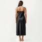 Plus Size Satin Wrap Nightgown with Lace Trim Adjustable Spaghetti Straps Side Tie Midi Length Sleepwear Dress