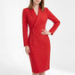 Long Sleeve Blazer Dress with Shawl Collar and Buttoned Waist