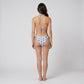 2 Piece Triangle Bikini Set with Halter Top and Tie Side Bottom