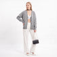 Oversized V Neck Button Front Cardigan with Pockets