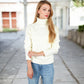 Long Sleeve Cable Knit Turtleneck Sweater