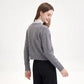 Cropped Crewneck Button-Front Cardigan Sweater
