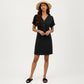 Short Sleeve V Neck Shift Dress with Button Detail Relaxed Fit Casual Tunic Dress