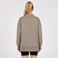 Quarter Zip Mock Neck Long Sleeve Tunic Sweatshirt with Side Slits