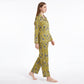 Giraffe Print 2 Piece Pajama Set with Long Sleeve Button Down Top and Pants