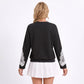 Lace Sleeve Crew Neck Long Sleeve Relaxed Sweatshirt