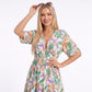 Abstract Floral V Neck Tiered Maxi Dress