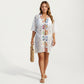 Lace Swim Cover Up Cardigan with Crochet Trim Floral Pattern Open Front and Relaxed Sleeves