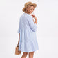 Striped Tiered Bell Sleeve Mini Dress