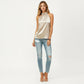 Satin Halter Top with Faux Pearl Neckline and Smooth Draped Finish