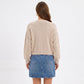 Tie Front Knit Cardigan Sweater with Long Sleeves