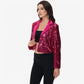 Sequin Cropped Blazer Long Sleeve Sparkly Open Front Jacket