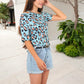 Off Shoulder Leopard Print Top with Strappy Details