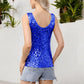 Sleeveless Sequin Tank Top V-Neck Sparkly Party Shirt