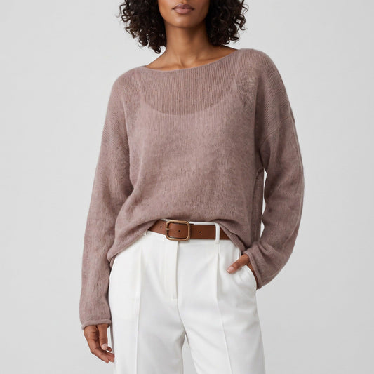 Sheer Loose Knit Long Sleeve Sweater