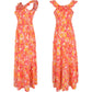 Smocked Chest Floral Print Maxi Dress with Ruffle Hem