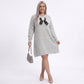 Plus Size Plaid Bow Detail Sweater Dress