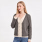 Contrast Trim Layered V Neck Button Front Cardigan