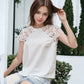 Lace Raglan Sleeve Light Short Sleeve Blouse