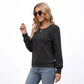Textured Long Sleeve Crew Neck Pullover Top
