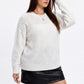Plus Size Geometric Textured Crewneck Sweater