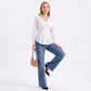 Long Sleeve Button Down Peplum Shirt with Collared Neckline