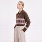 Fair Isle Collared Henley Pullover Sweater