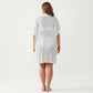Open Front Knit Cardigan with Heart Pointelle Pattern Short Sleeves Relaxed Mid Length Fit