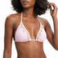 Ribbed Triangle Bikini Set with Shell Charm Details and Side Tie Bottoms