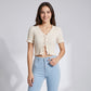 High Rise Flare Pants Button Front Stretch Wide Leg Hem Pants