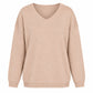 V Neck Relaxed Loose Long Sleeve Casual Knit Pullover Sweater