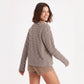 Striped Henley Drop Shoulder Long Sleeve Top