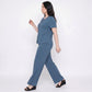 Plus Size 2-Piece Short Sleeve Button Front Pajama Top and Wide Leg Pants Sleepwear Lounge Set