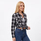 Plaid Button Front Long Sleeve Shirt with Flap Chest Pockets