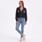 Starfish Applique Button Front V Neck Knit Cardigan Sweater