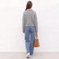 Cable Knit Collared Sweater with Flared Cuffs
