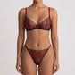 Floral Embroidered Mesh Underwire Bra and Panty Two Piece Lingerie Set