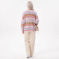 Multicolor Striped Open Front Knit Cardigan Sweater