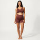 Two-Piece Maternity Swimwear Set with Cropped Tank Top and High-Waisted Shorts
