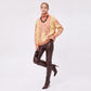 Animal Print Color Block Turtleneck Sweater