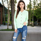 Button-Up Knit Cardigan with Long Sleeves