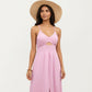 Sleeveless Maxi Dress with Cutout Front and Smocked Back